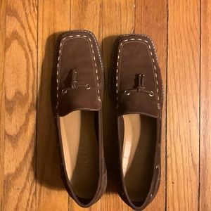 Brown nubuck wedge women’s shoe